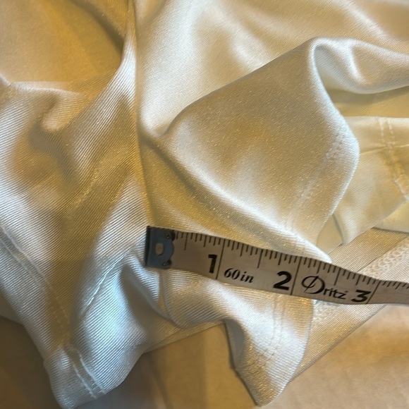 NWT-Bebe-XL-white-stretchy, adjustable straps, wrap skirt romper. Built in short - Picture 13 of 13